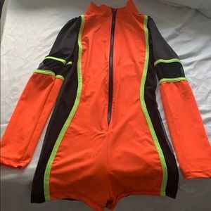 Stretchy race car romper bodysuit